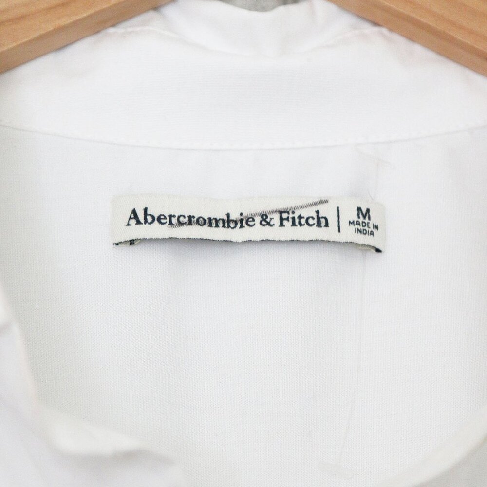 Abercrombie and Fitch White Poplin Shirt Dress Longline Tunic Oversized Cotton M - Picture 5 of 15